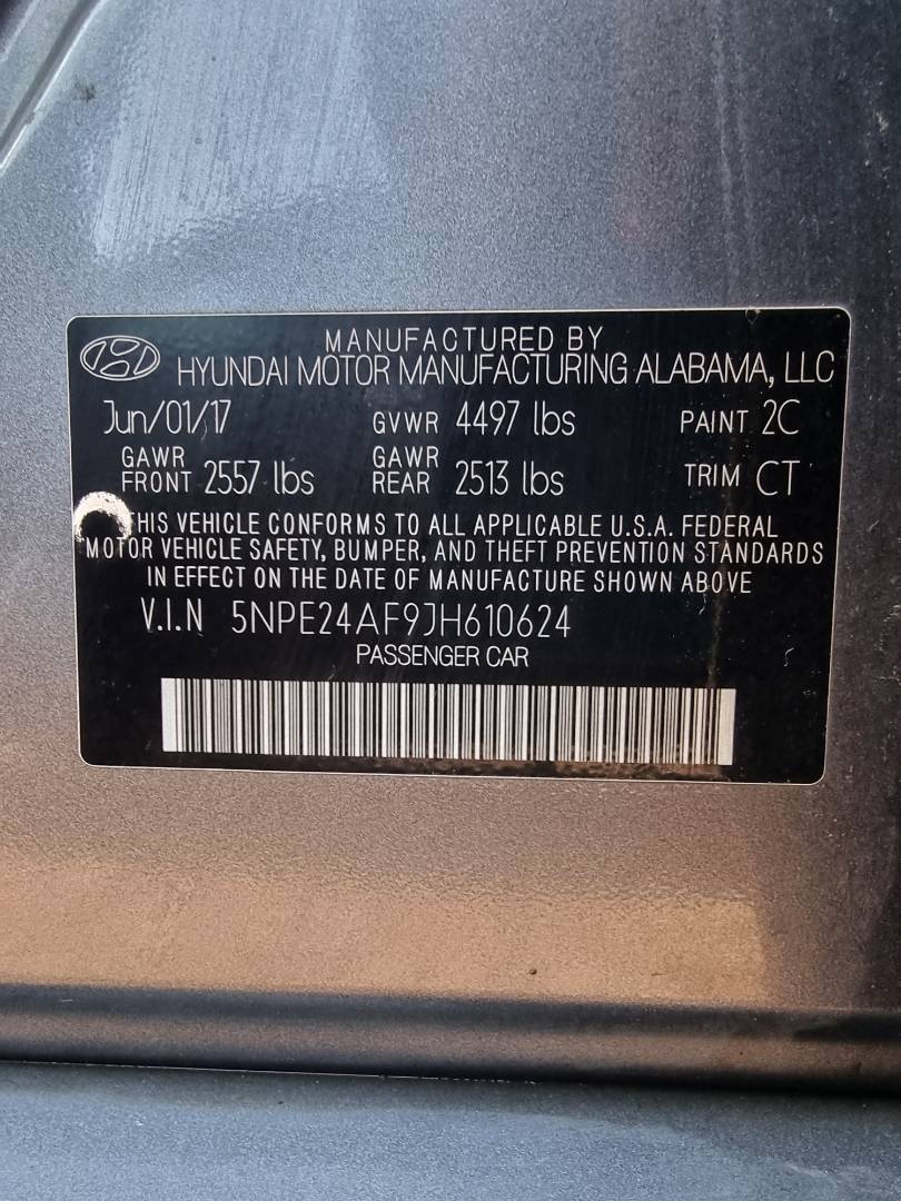 2018 HYUNDAI SONATA — 122025 Miles — Lot 124578 — Main - Marhaba Auctions Used Cars - Image 9