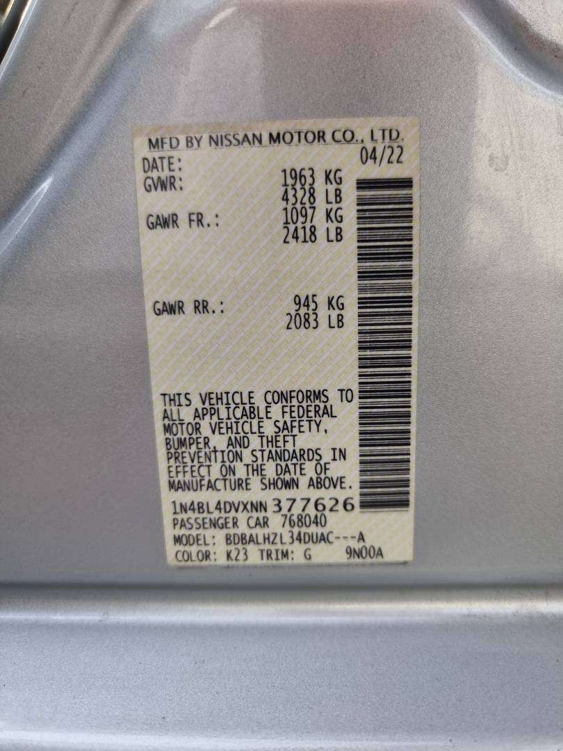 2022 NISSAN ALTIMA — 51097 Miles — Lot 215487 — Main - Marhaba Auctions Used Cars - Image 10