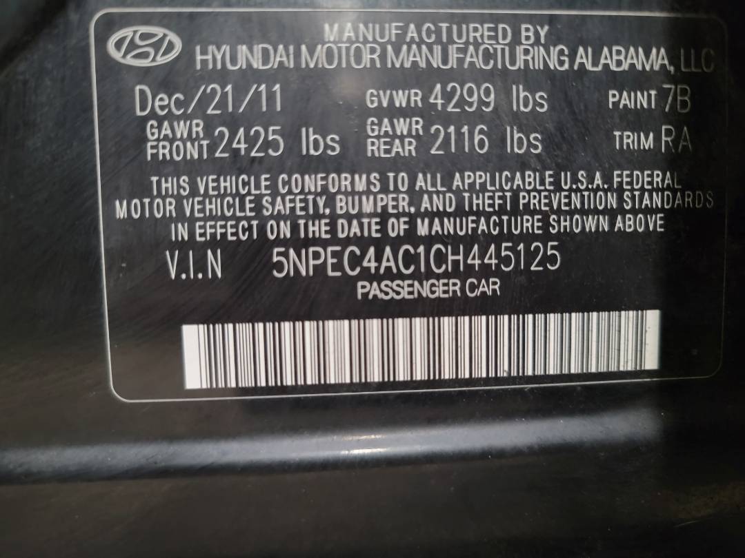 2012 HYUNDAI SONATA — 131543 Miles — Lot 43297104 — Souq - Marhaba Auctions Used Cars - Image 10