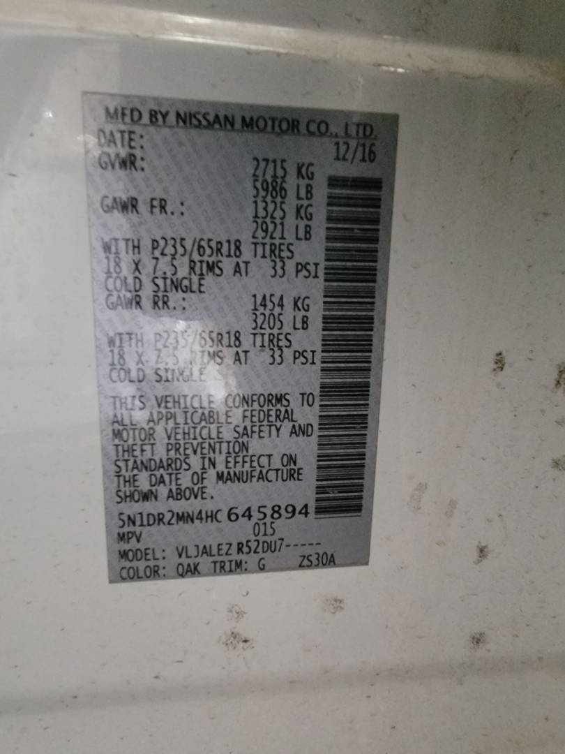 2017 NISSAN PATHFINDER — 179997 Miles — Lot HC645894 — Main - Marhaba Auctions Used Cars - Image 10