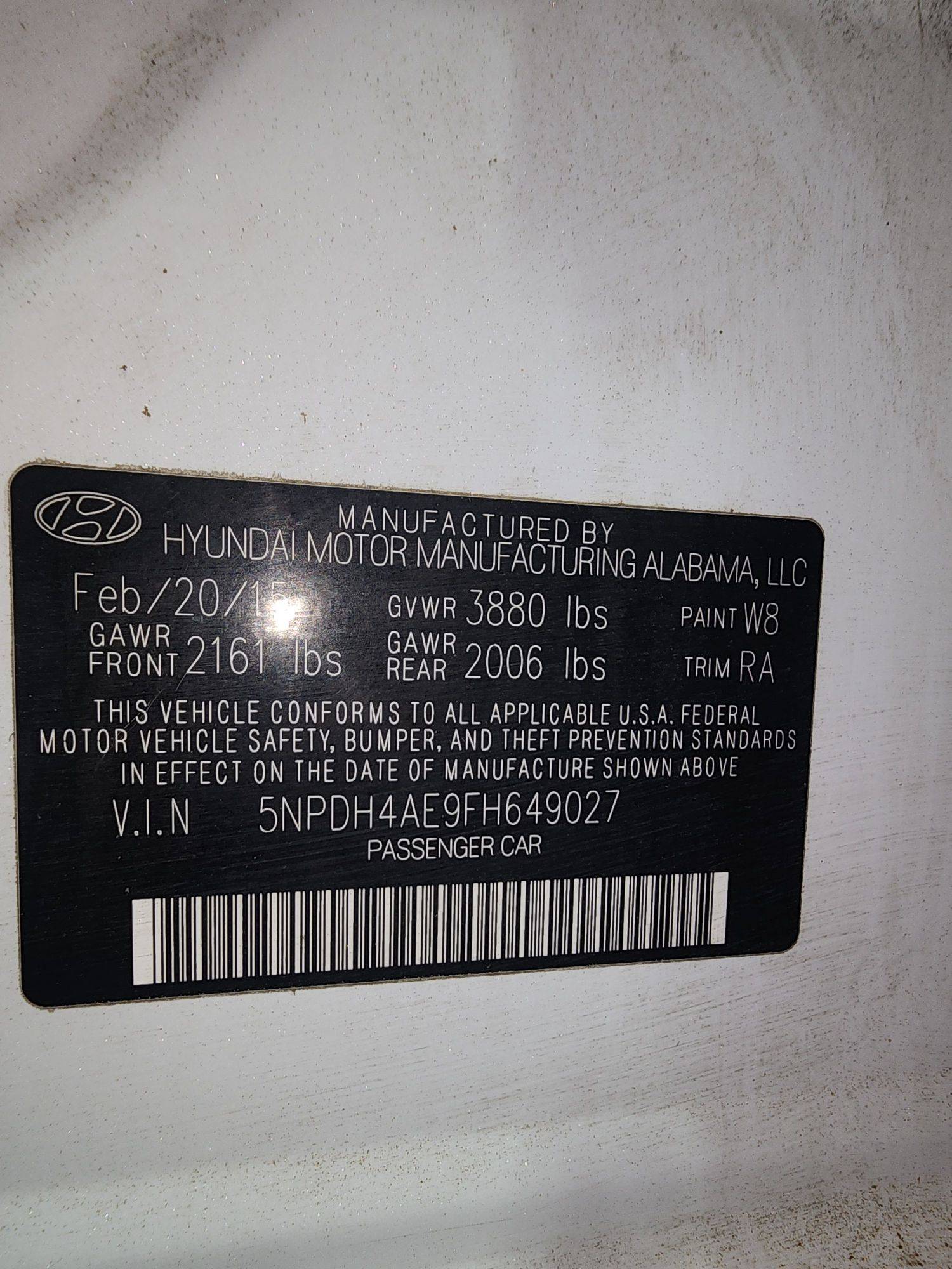 2015 HYUNDAI ELANTRA — 132960 Miles — Lot 80317904 — Al Quoz - Marhaba Auctions Used Cars - Image 10