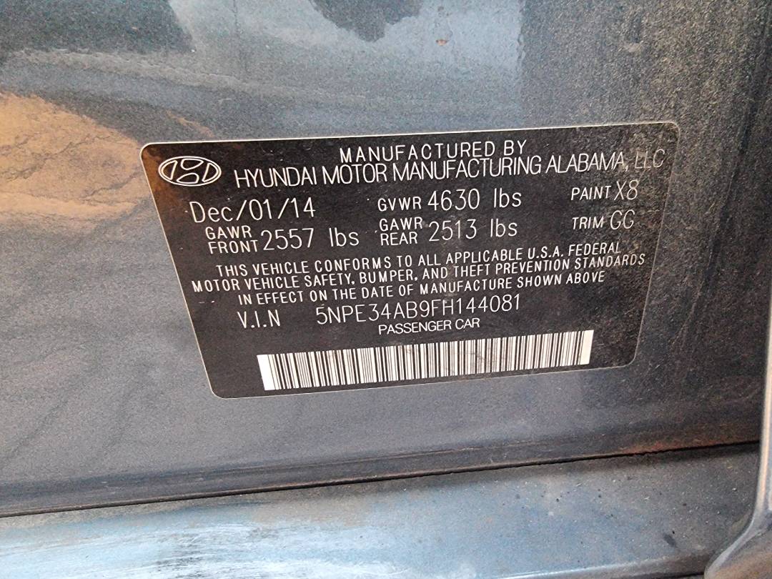 HYUNDAI SONATA 2015 - Marhaba Auction Used Cars - Image 9