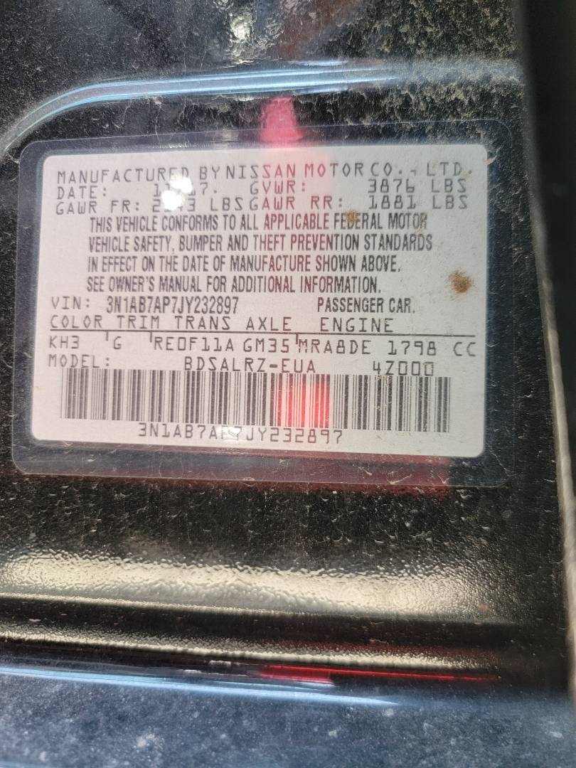 2018 NISSAN SENTRA — 104843 Miles — Lot 38317295 - Marhaba Auctions Used Cars - Image 7