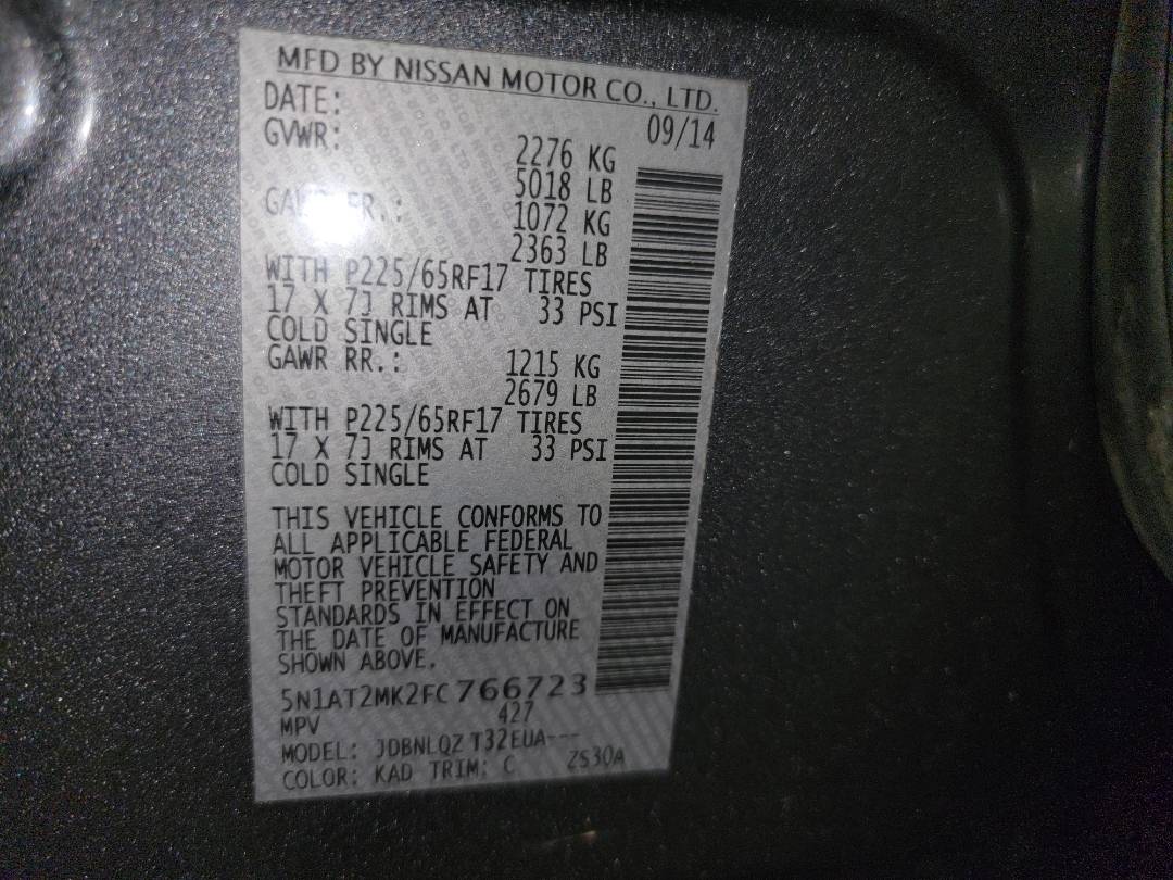 2015 NISSAN ROGUE — 132163 Miles — Lot 75381183 - Marhaba Auctions Used Cars - Image 10