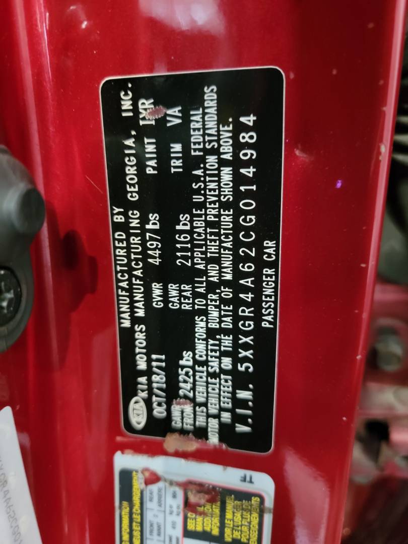 2012 KIA OPTIMA — 177436 Miles — Lot CG014984 — Main - Marhaba Auctions Used Cars - Image 10