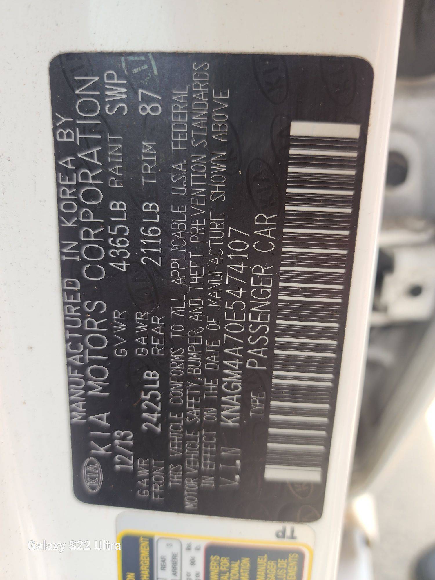 2014 KIA OPTIMA — 123946 Miles — Lot 45581833 - Marhaba Auctions Used Cars - Image 10
