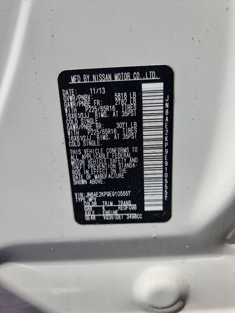 2014 NISSAN QUEST — 98364 Miles — Lot 214578 — Ind. 12 - Marhaba Auctions Used Cars - Image 9