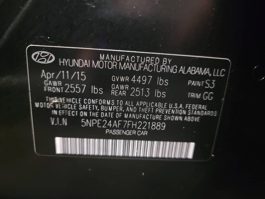 2015 HYUNDAI SONATA — 151844 Miles — Lot 63549123 - Marhaba Auctions Used Cars - Image 6