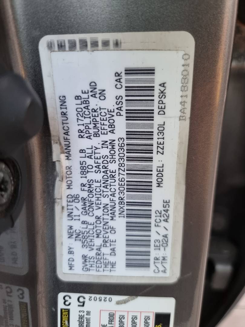 2007 TOYOTA COROLLA — 299999 Miles — Lot 39906965 — Ind. 12 - Marhaba Auctions Used Cars - Image 10