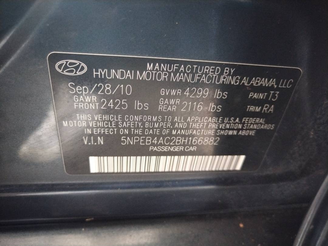 2011 HYUNDAI SONATA — 203057 Miles — Lot 61788083 - Marhaba Auctions Used Cars - Image 8