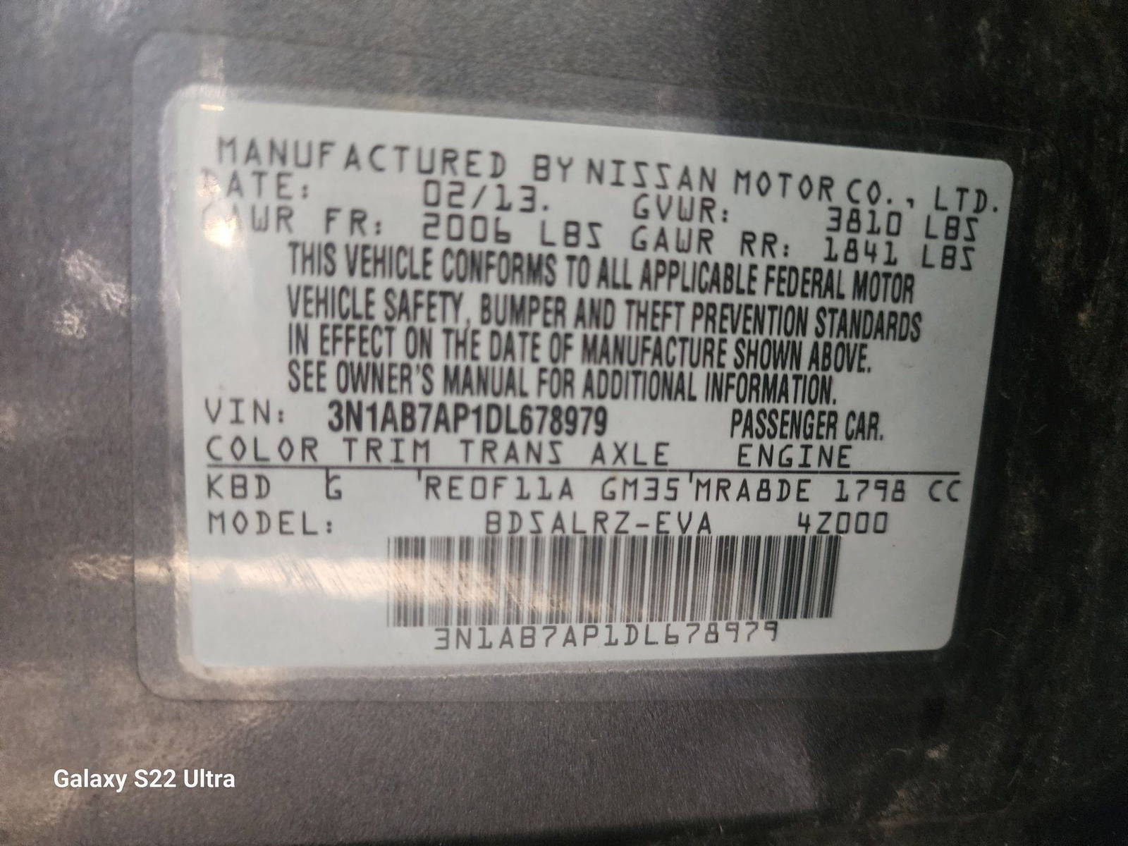 2013 NISSAN SENTRA — 146680 Miles — Lot 54302653 - Marhaba Auctions Used Cars - Image 11