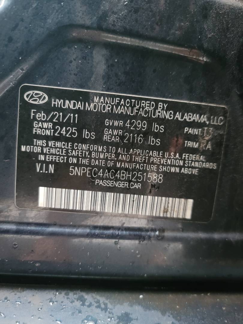 2011 HYUNDAI SONATA — 193493 Miles — Lot 58518763 - Marhaba Auctions Used Cars - Image 9