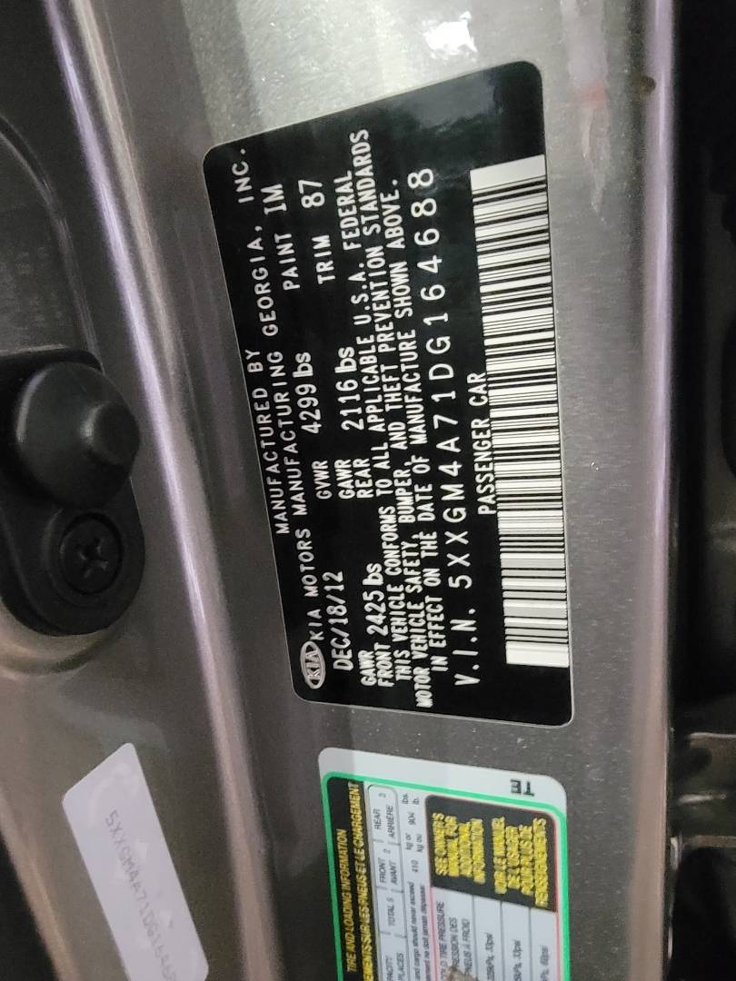 2013 KIA OPTIMA — 152992 Miles — Lot G164688 — Main - Marhaba Auctions Used Cars - Image 10