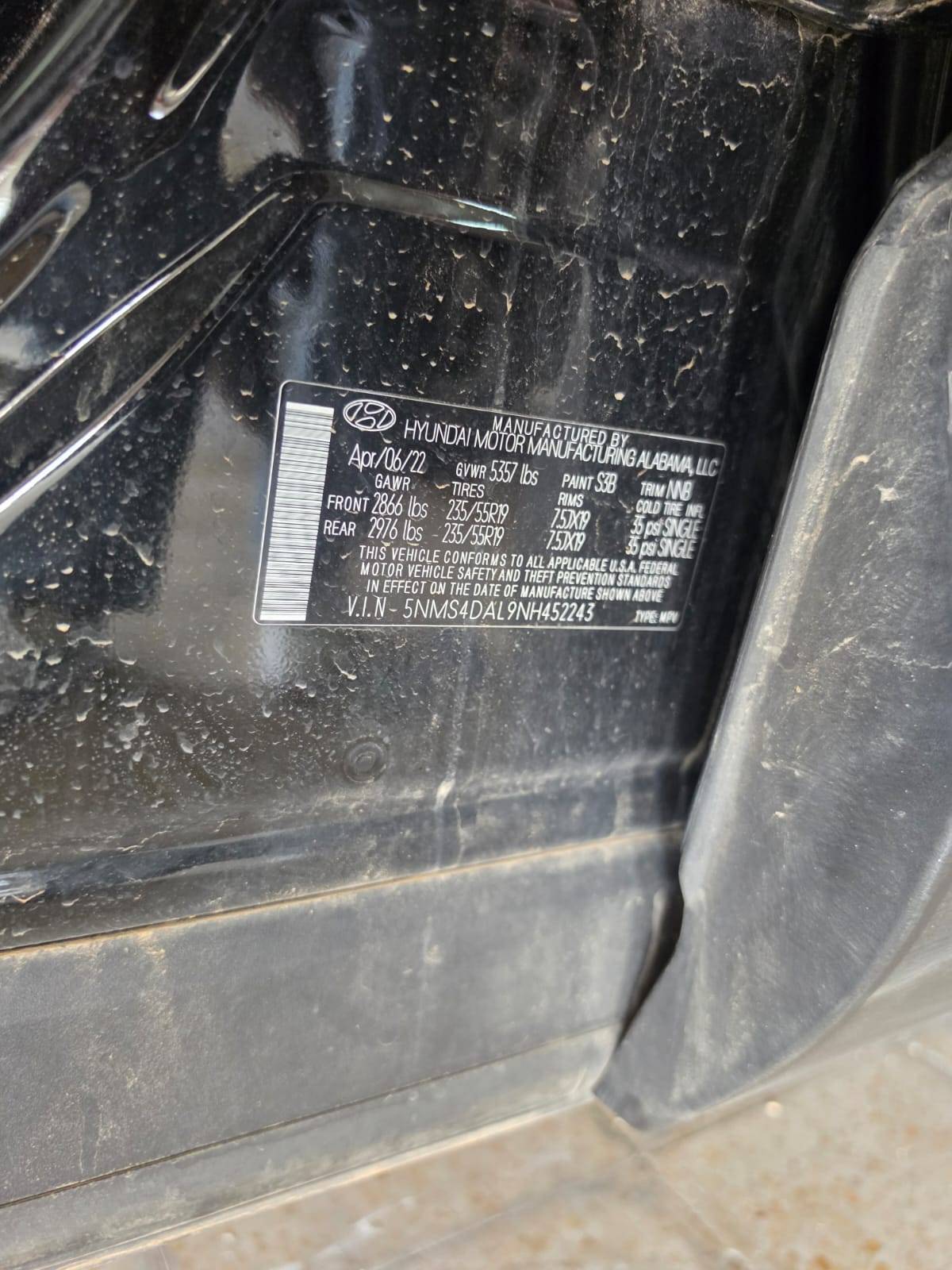 2022 HYUNDAI SANTA FE LIMITED — 95085 Miles — Lot H452243 - Marhaba Auctions Used Cars - Image 6