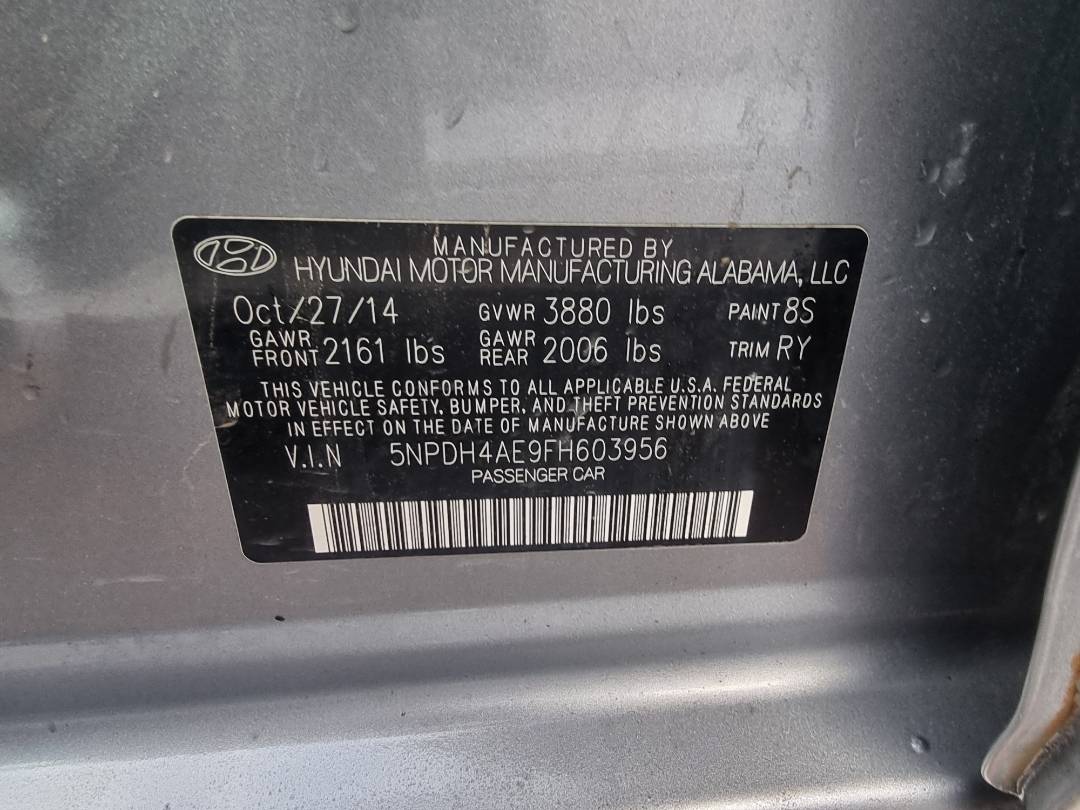 2015 HYUNDAI ELANTRA — 146680 Miles — Lot 603956 — Ind. 12 - Marhaba Auctions Used Cars - Image 9
