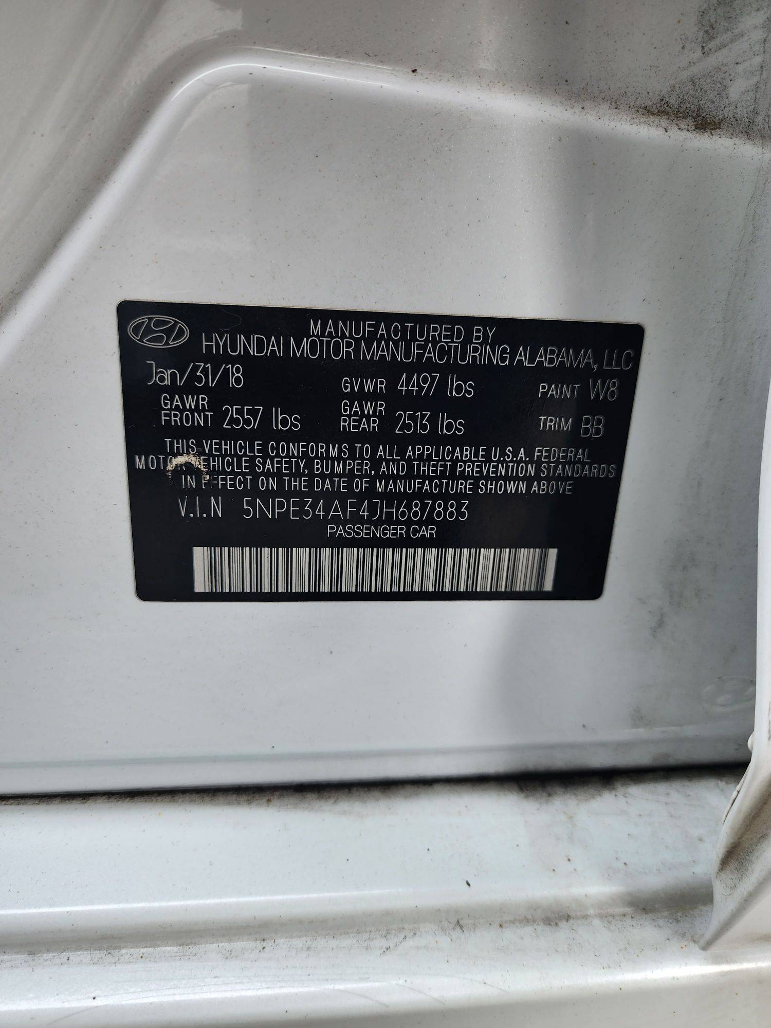 2018 HYUNDAI SONATA — 60771 Miles — Lot 37559851 - Marhaba Auctions Used Cars - Image 8