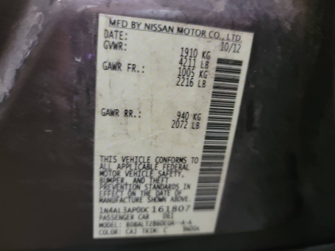 2013 NISSAN ALTIMA — 195974 Miles — Lot 37818793 - Marhaba Auctions Used Cars - Image 9