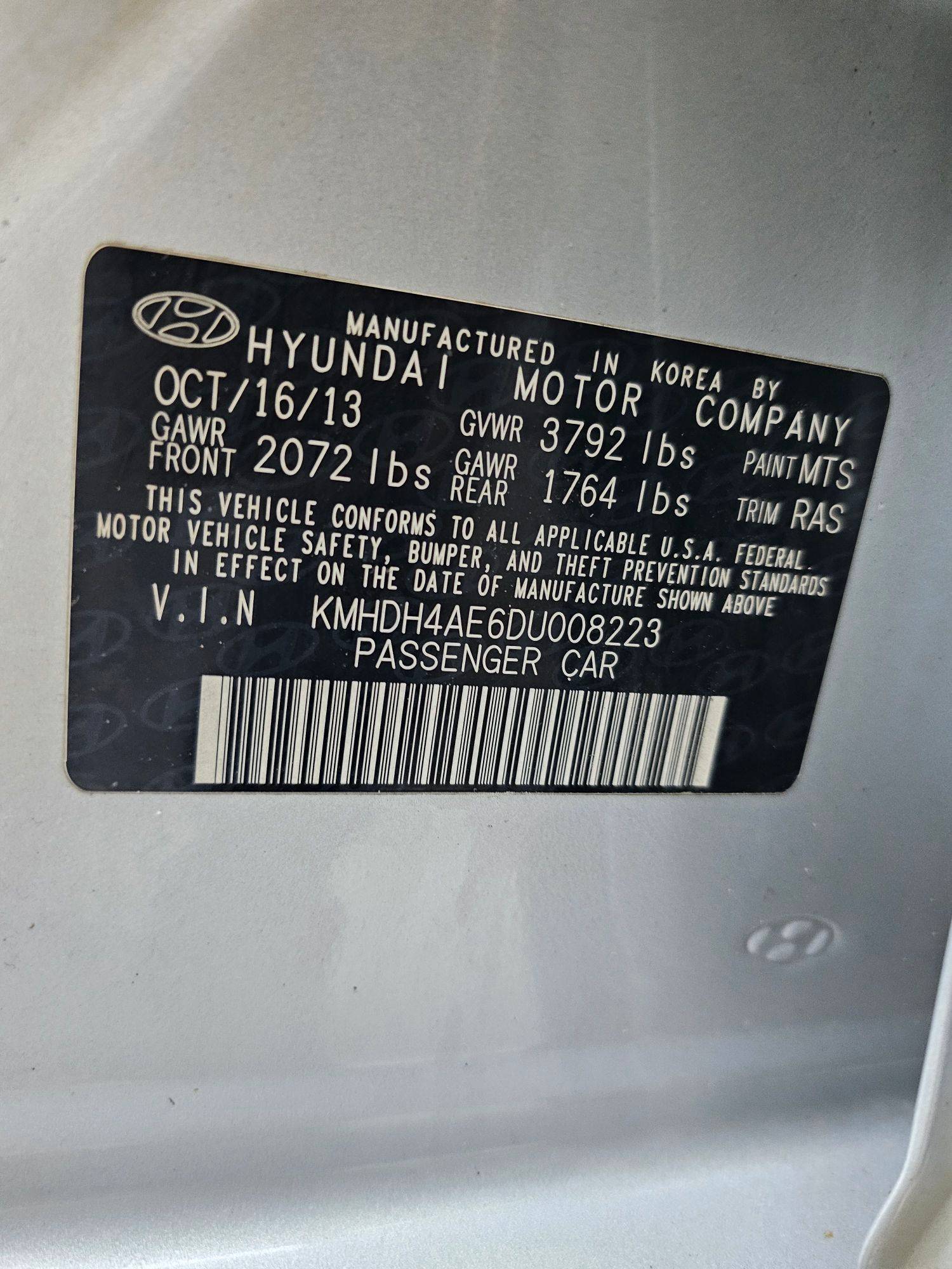HYUNDAI ELANTRA 2013 - Marhaba Auction Used Cars - Image 10