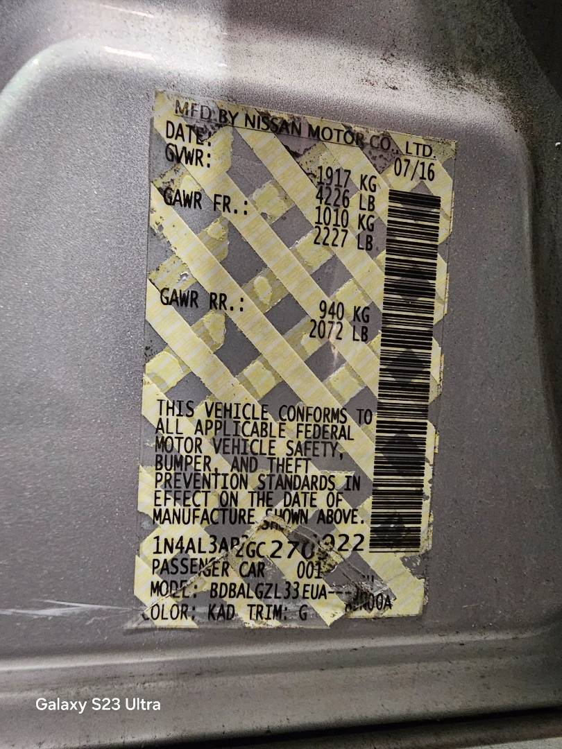 NISSAN ALTIMA 2016 - Marhaba Auction Used Cars - Image 10