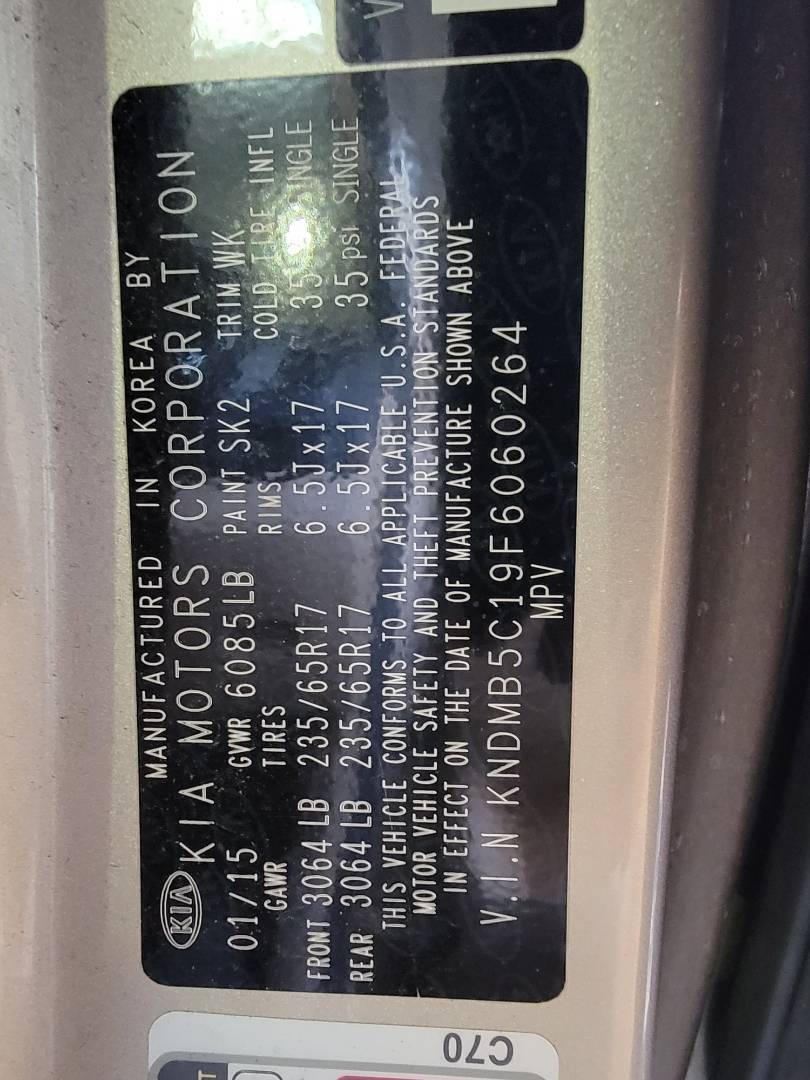2015 KIA SEDONA — 159316 Miles — Lot 38918651 - Marhaba Auctions Used Cars - Image 10