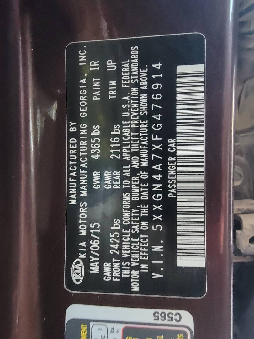 2015 KIA OPTIMA — 143397 Miles — Lot 476914 - Marhaba Auctions Used Cars - Image 10