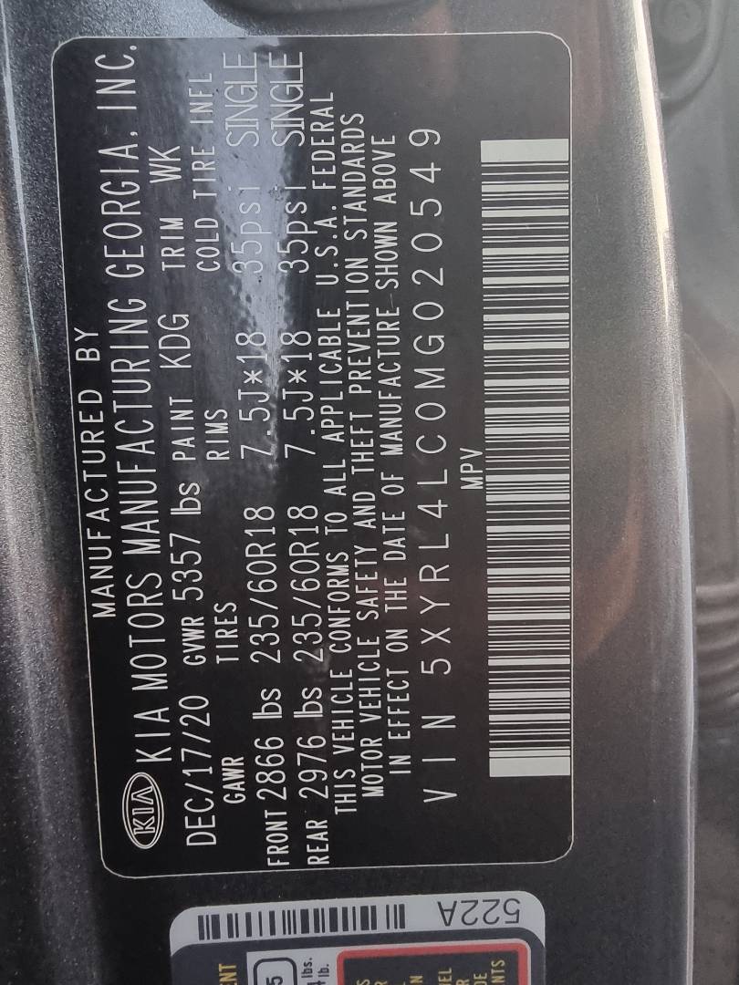 2021 KIA SORENTO — 83723 Miles — Lot 125487 — Main - Marhaba Auctions Used Cars - Image 9
