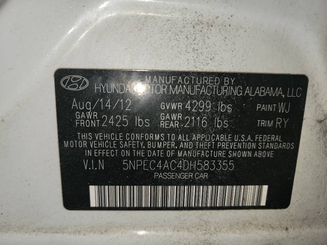 2013 HYUNDAI SONATA — 181202 Miles — Lot 583355 - Marhaba Auctions Used Cars - Image 10