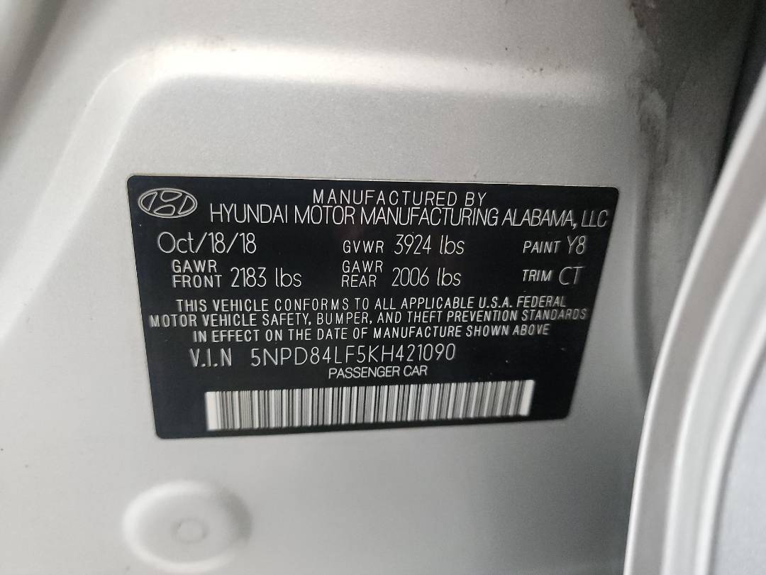 2019 HYUNDAI ELANTRA — 143802 Miles — Lot 39503334 — Main - Marhaba Auctions Used Cars - Image 4