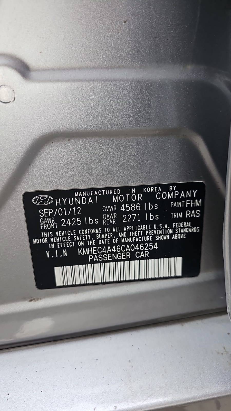 HYUNDAI SONATA 2012 - Marhaba Auction Used Cars - Image 5