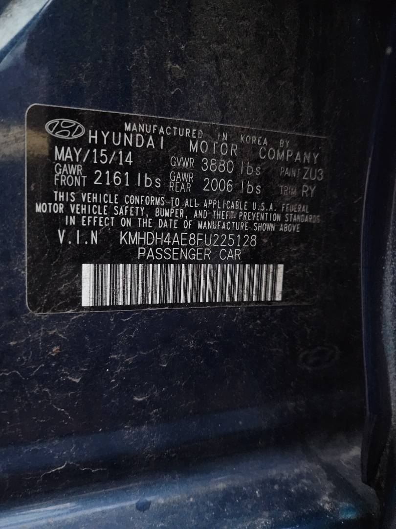 2015 HYUNDAI ELANTRA — 156543 Miles — Lot 77968853 - Marhaba Auctions Used Cars - Image 4