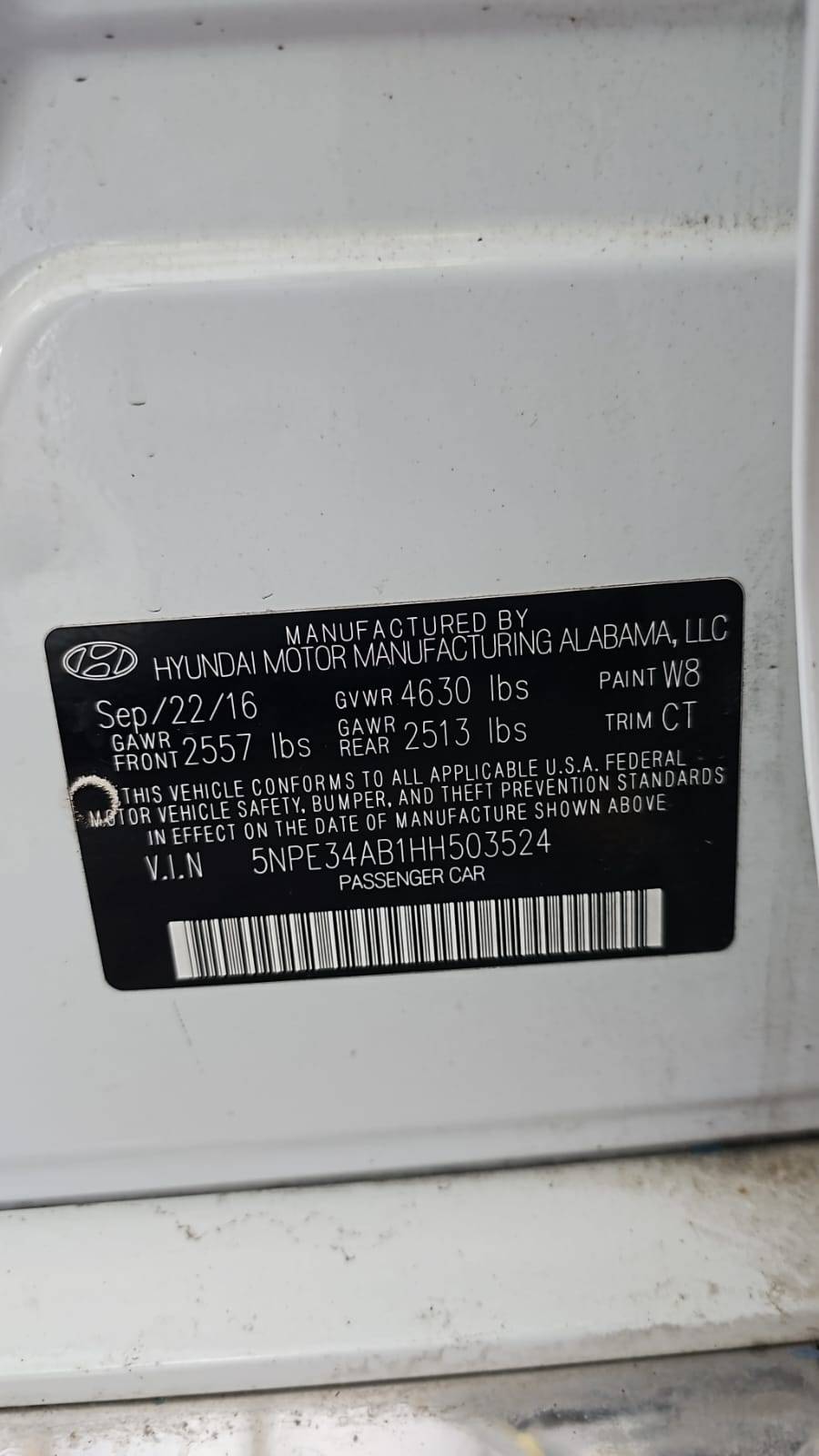 HYUNDAI SONATA SPORT 2017 - Marhaba Auction Used Cars - Image 3