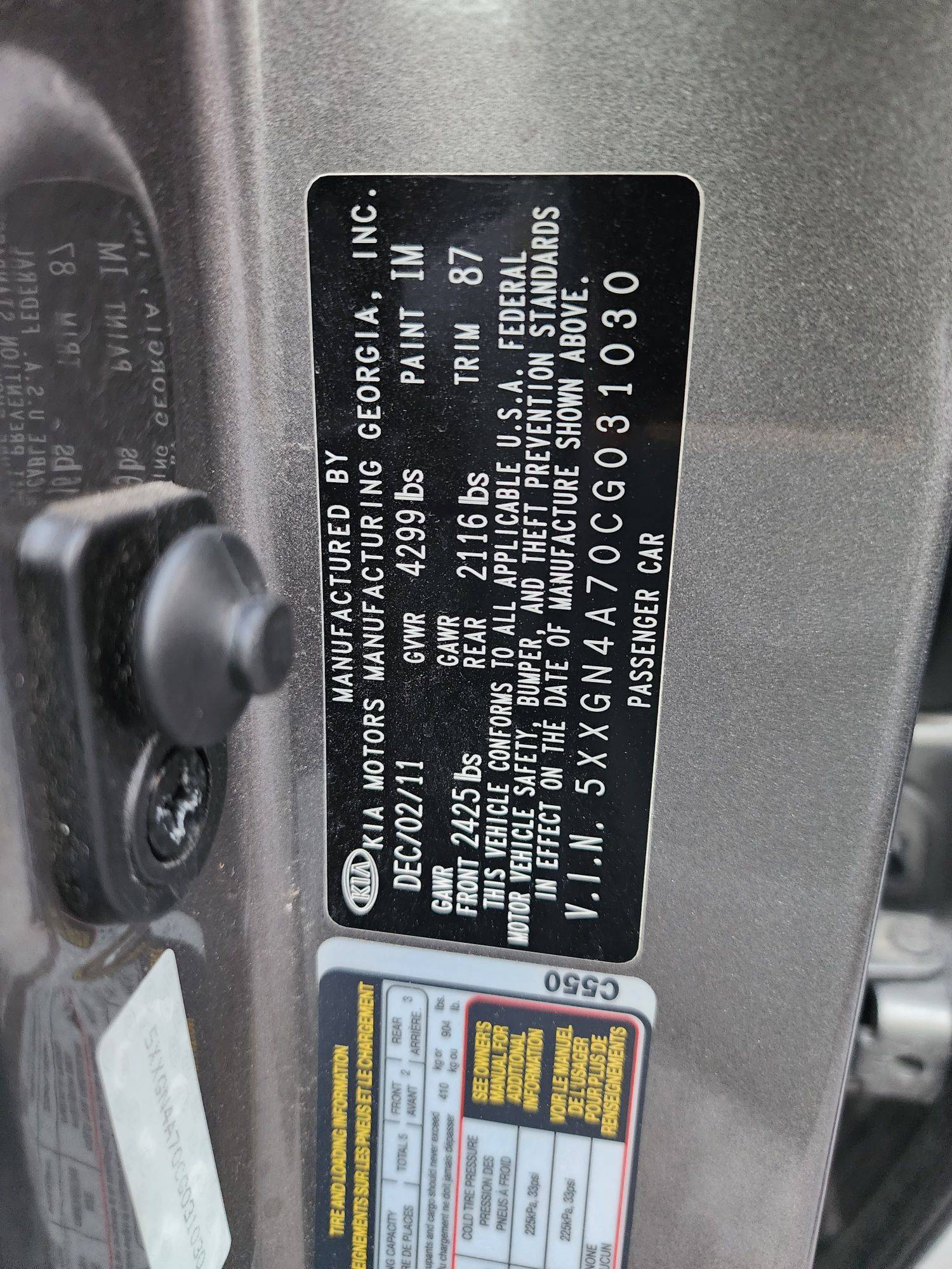 2012 KIA OPTIMA — 141938 Miles — Lot 37369756 - Marhaba Auctions Used Cars - Image 10