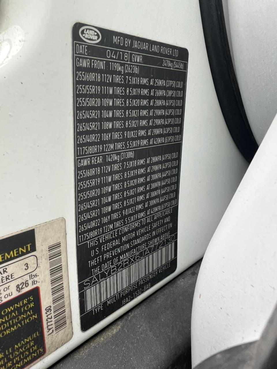 LAND ROVER RANGE ROVER VELAR 2018 - Marhaba Auction Used Cars - Image 11