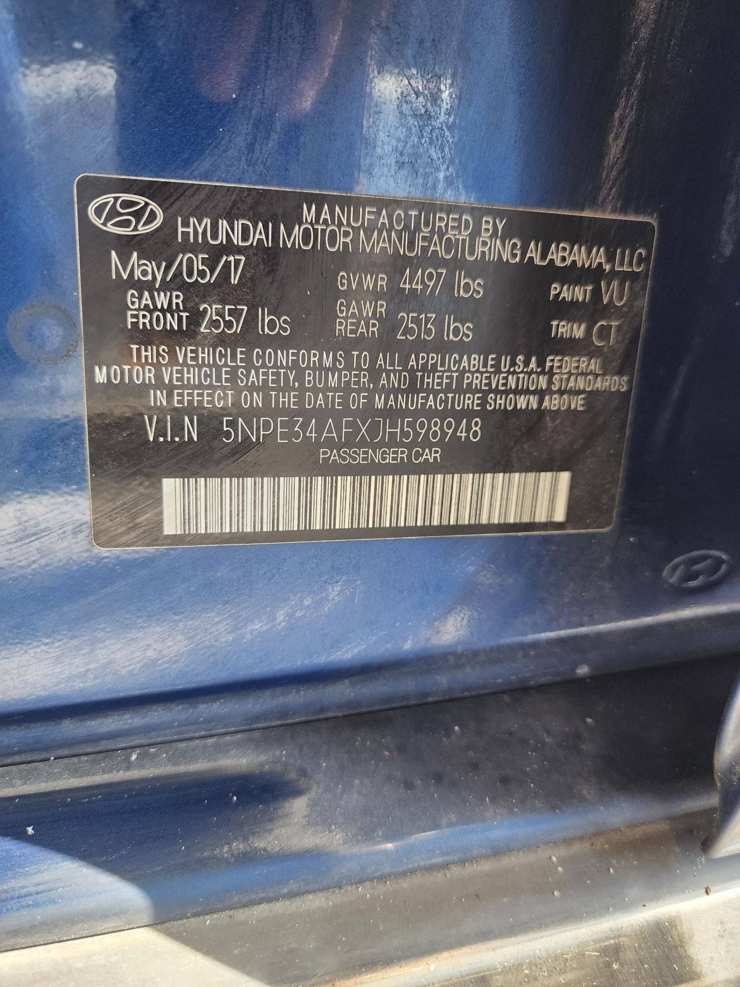 2018 HYUNDAI SONATA — 82313 Miles — Lot 68693593 - Marhaba Auctions Used Cars - Image 9