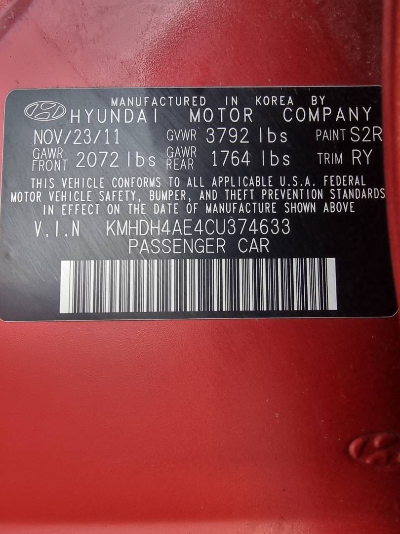 2012 HYUNDAI ELANTRA — 181719 Miles — Lot 215478 — Souq - Marhaba Auctions Used Cars - Image 10