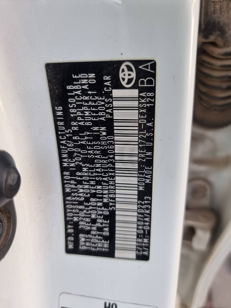 2015 TOYOTA COROLLA — 196968 Miles — Lot P340630 — Ind. 12 - Marhaba Auctions Used Cars - Image 9