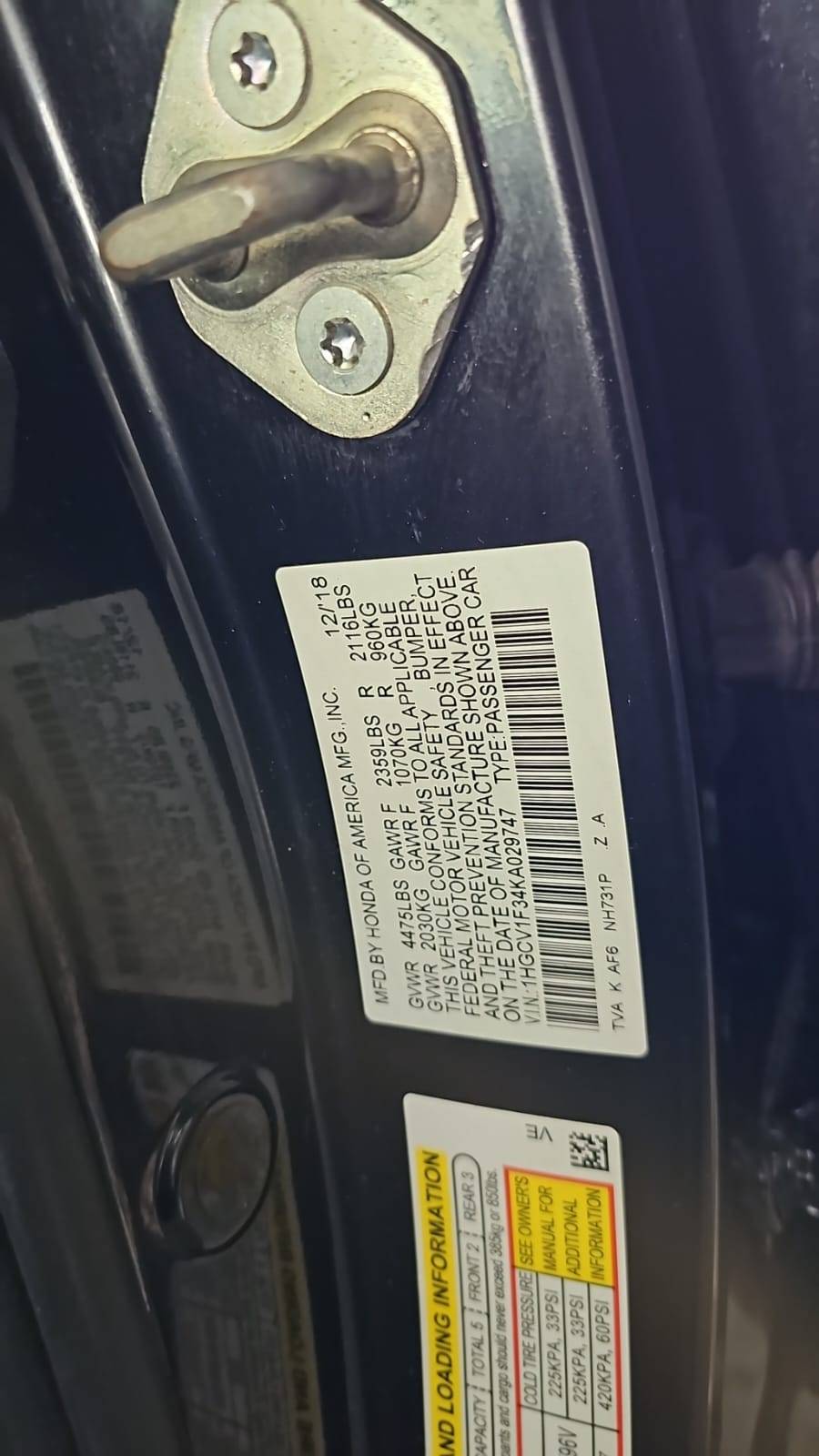 HONDA ACCORD 2019 - Marhaba Auction Used Cars - Image 5