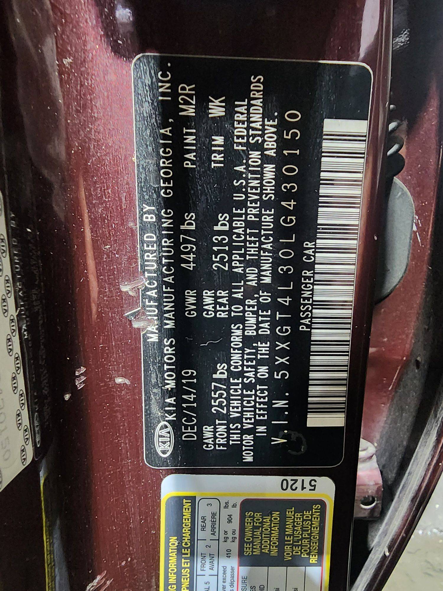 KIA OPTIMA 2020 - Marhaba Auction Used Cars - Image 10