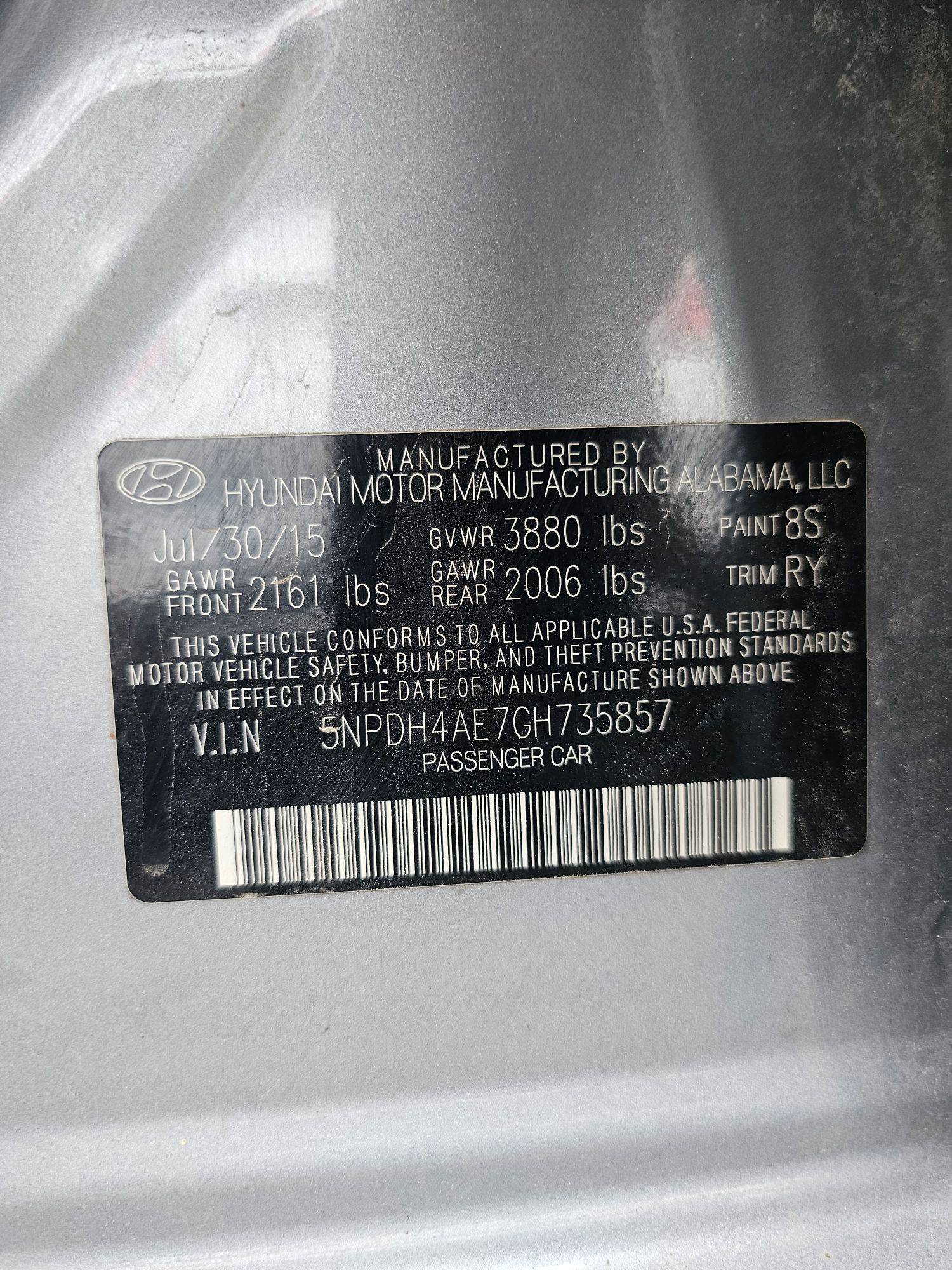 2016 HYUNDAI ELANTRA — 160360 Miles — Lot GH735857 — Souq - Marhaba Auctions Used Cars - Image 10