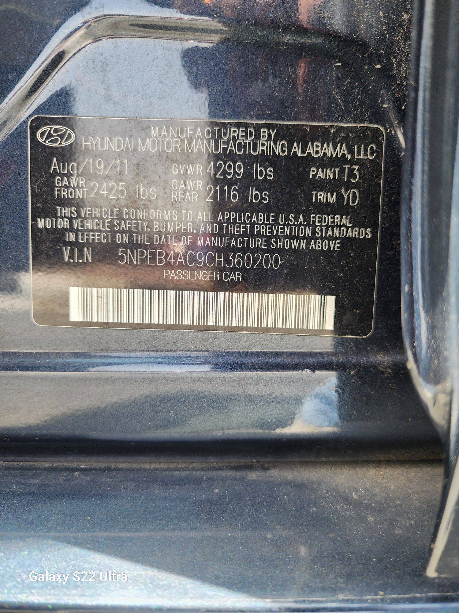 2012 HYUNDAI SONATA — 137880 Miles — Lot 37007814 - Marhaba Auctions Used Cars - Image 7