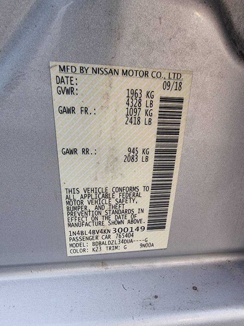 NISSAN ALTIMA 2019 - Marhaba Auction Used Cars - Image 8