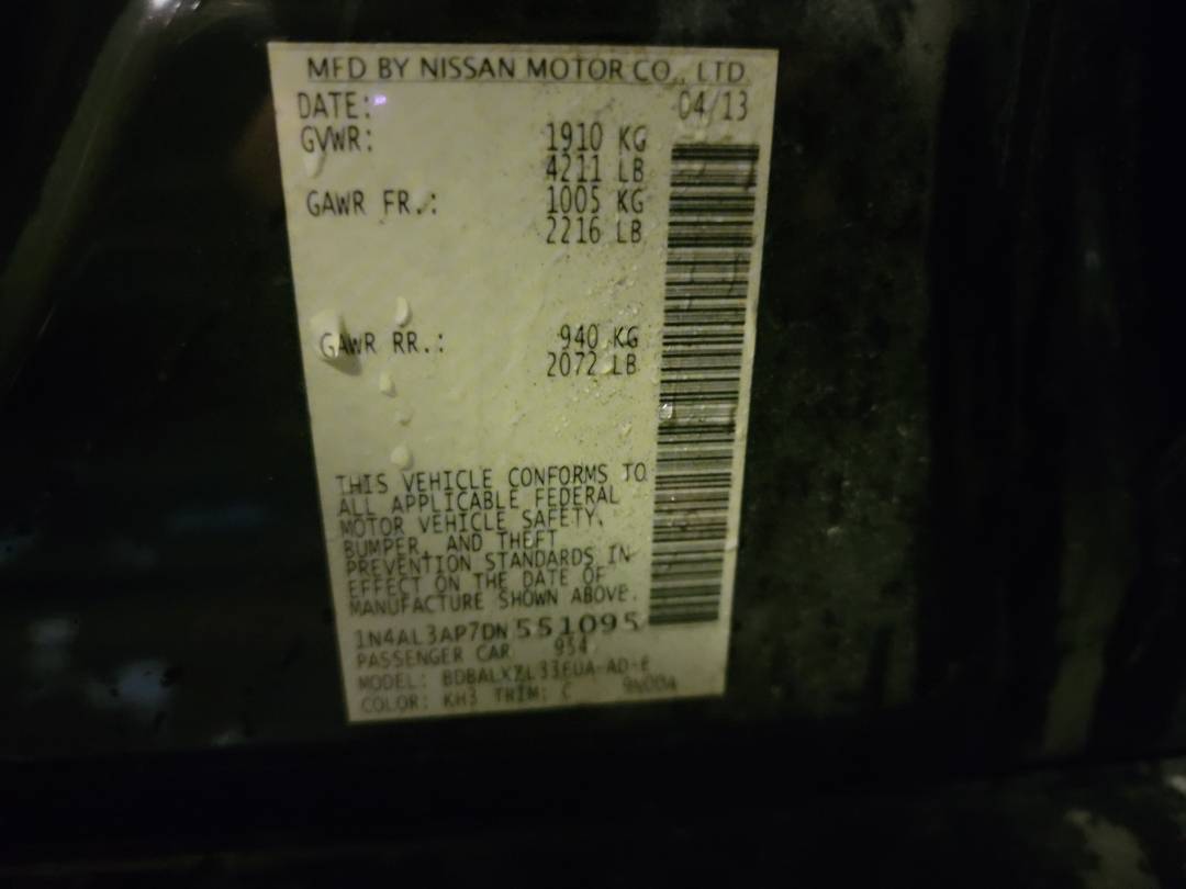 2013 NISSAN ALTIMA — 218276 Miles — Lot 66626823 - Marhaba Auctions Used Cars - Image 7