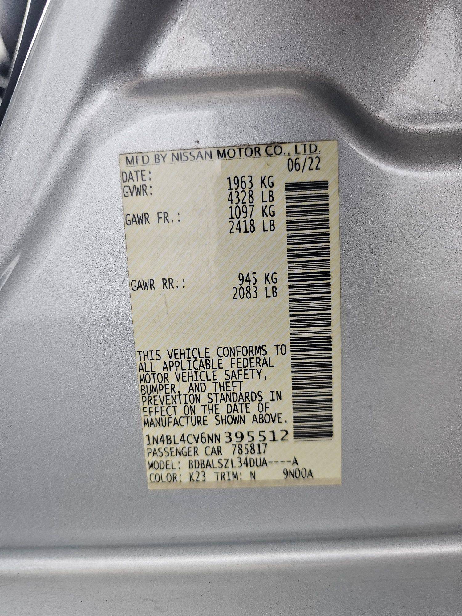 NISSAN ALTIMA 2022 - Marhaba Auction Used Cars - Image 9