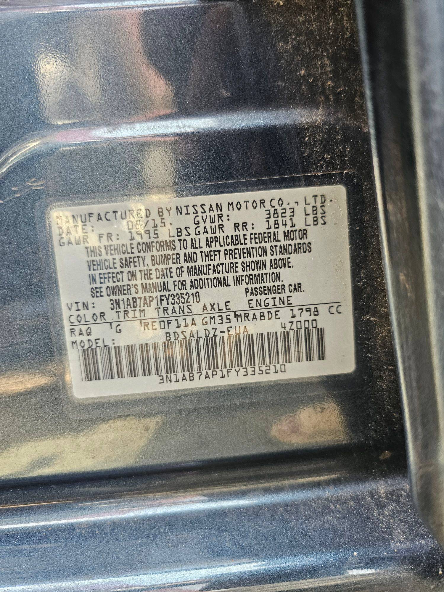 2015 NISSAN SENTRA — 116197 Miles — Lot 3217034 — Souq - Marhaba Auctions Used Cars - Image 9
