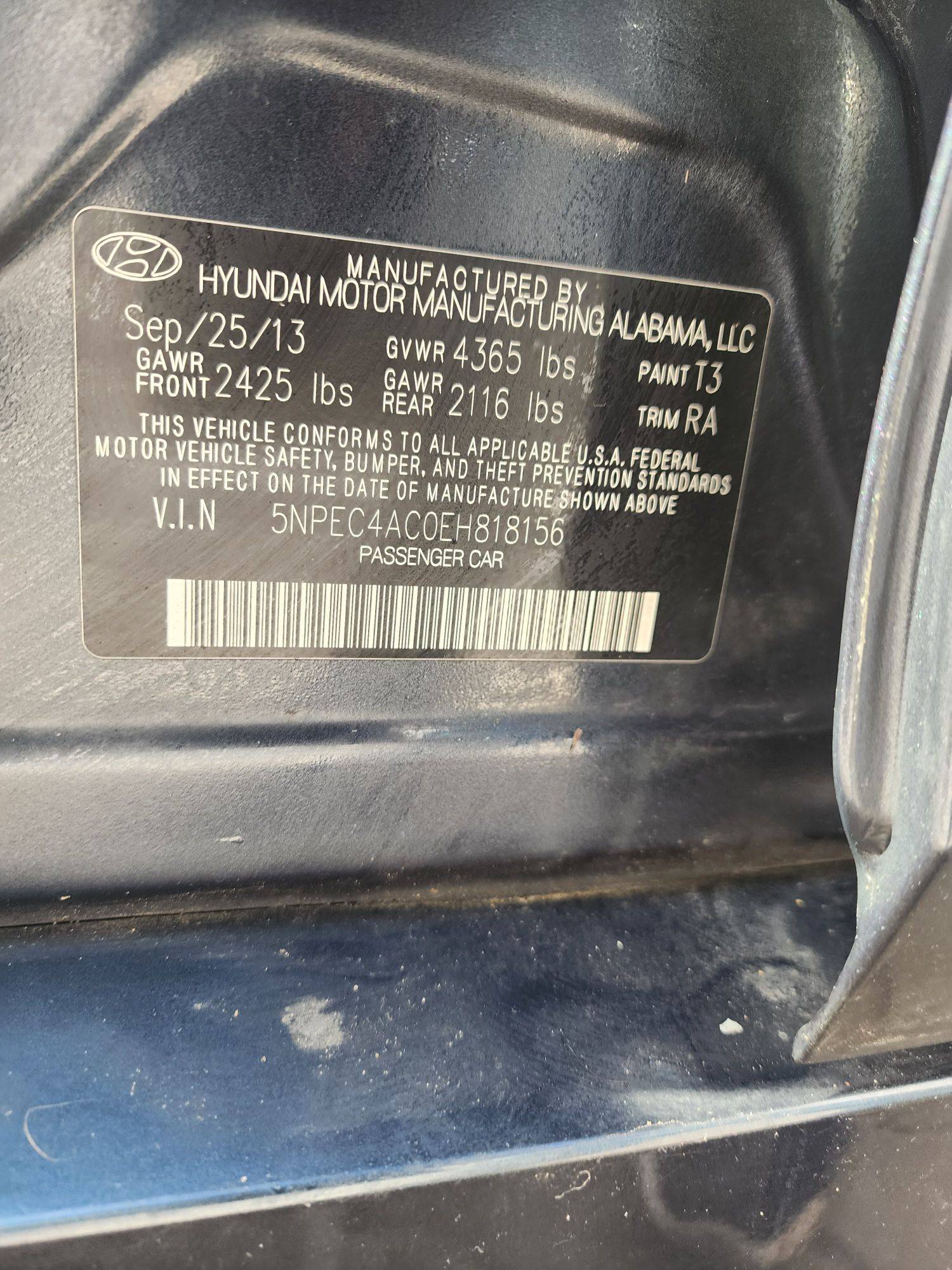 2014 HYUNDAI SONATA — 182856 Miles — Lot 37980055 - Marhaba Auctions Used Cars - Image 6