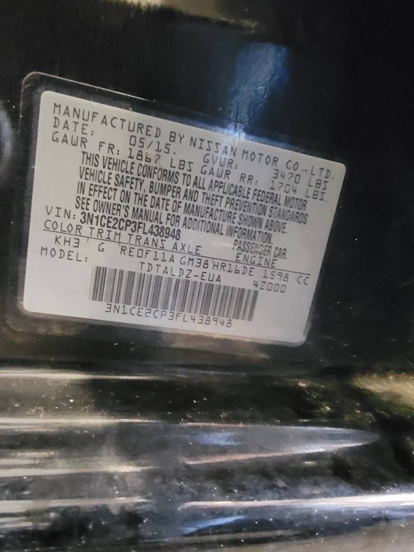2015 NISSAN VERSA NOTE — 109681 Miles — Lot 64703424 — Souq - Marhaba Auctions Used Cars - Image 9