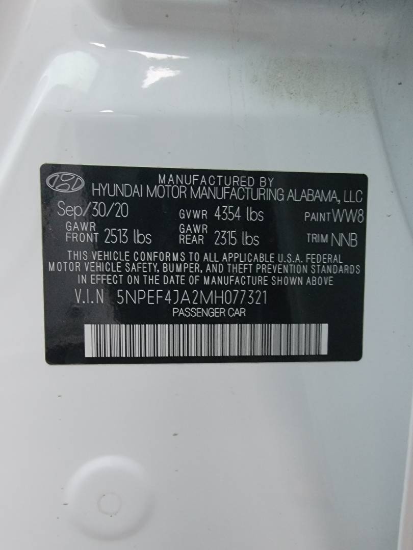 2021 HYUNDAI SONATA — 33643 KM — Lot 077321 — Main - Marhaba Auctions Used Cars - Image 11