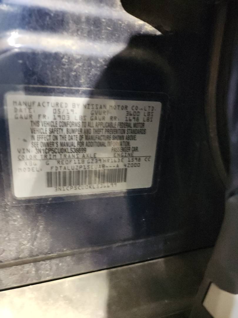 2019 NISSAN KICKS — 102982 Miles — Lot 37999923 - Marhaba Auctions Used Cars - Image 4