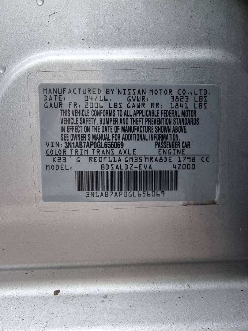 2016 NISSAN SENTRA — 162120 Miles — Lot 125487 — Souq - Marhaba Auctions Used Cars - Image 9