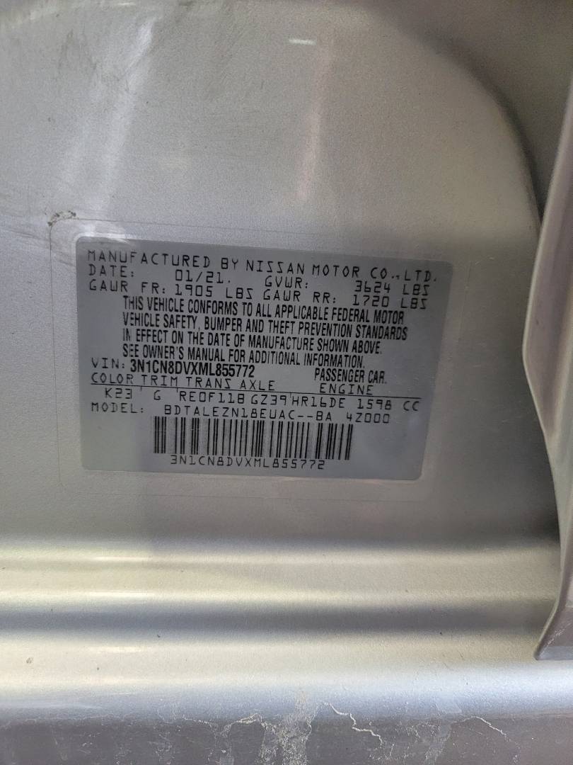 2021 NISSAN VERSA — 55069 Miles — Lot L855772 — Main - Marhaba Auctions Used Cars - Image 9